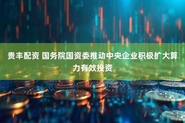 贵丰配资 国务院国资委推动中央企业积极扩大算力有效投资