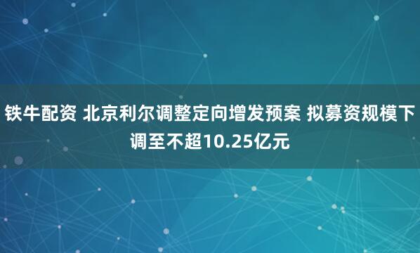 铁牛配资 北京利尔调整定向增发预案 拟募资规模下调至不超10.25亿元